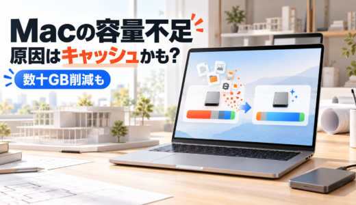 【建築学生向け】Macのシステムデータを減らす方法｜容量不足ならキャッシュを確認